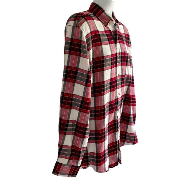 Tackle & Tides Red Black Plaid Cotton Button Down Flannel Shirt Men's Large NEW - Picture 5 of 10